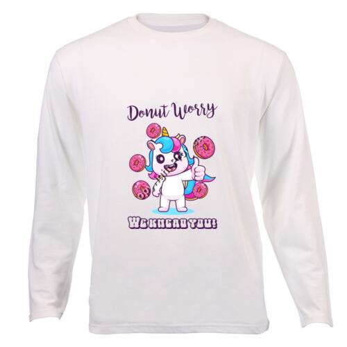 Proud Chef: Unicorn Donut Worry We Knead You - Fun & Cozy Baking Comfort - Unisex Long-sleeve T-shirt Thumbnail
